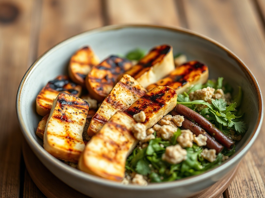 Bowl Méditerranéen Protéiné au Halloumi Grillé et Grenade : Recette Saine et Rapide