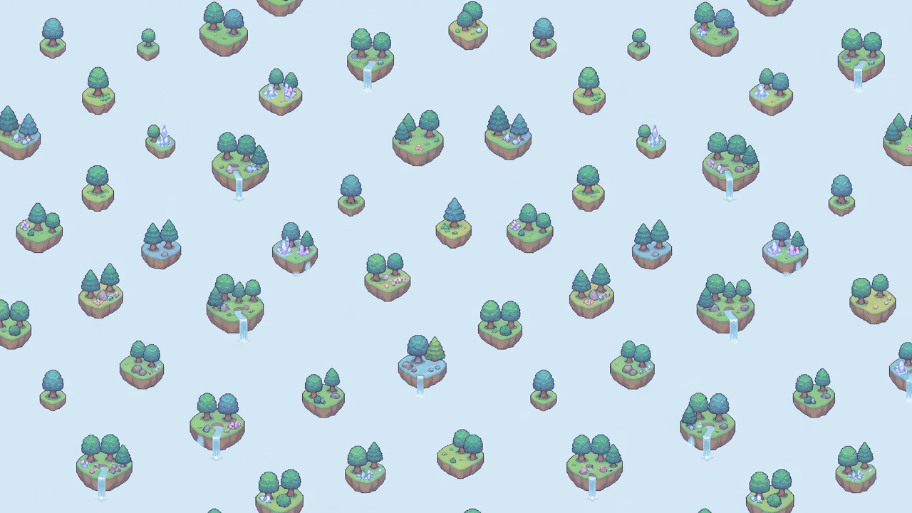 Distant Floating Islands Varied Sizes (4 / 4)