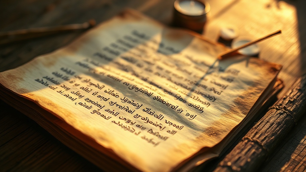 Manuscrit ancien en sanskrit représentant les enseignements bouddhistes