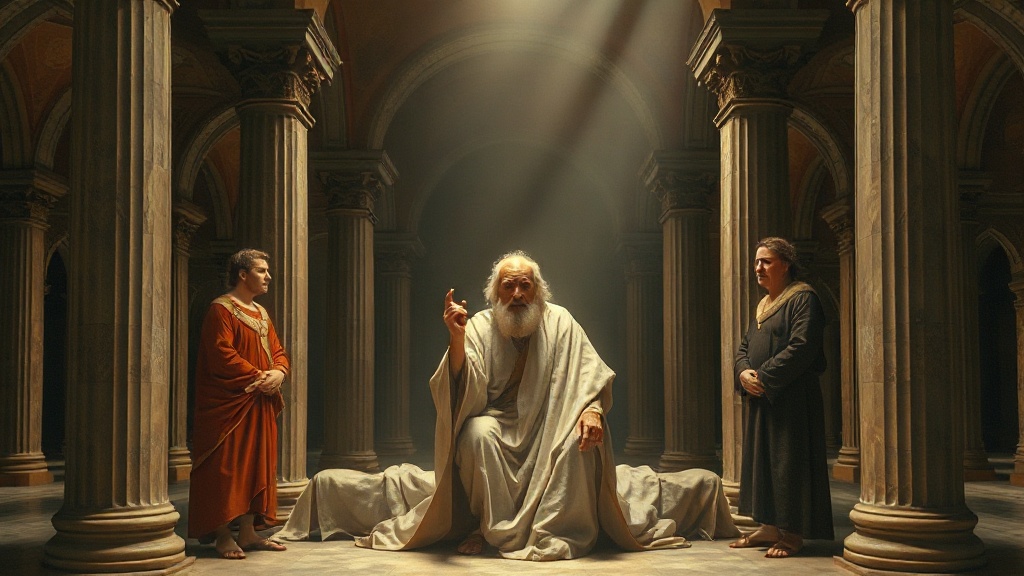 A symbolic scene of awakening and shifting authority