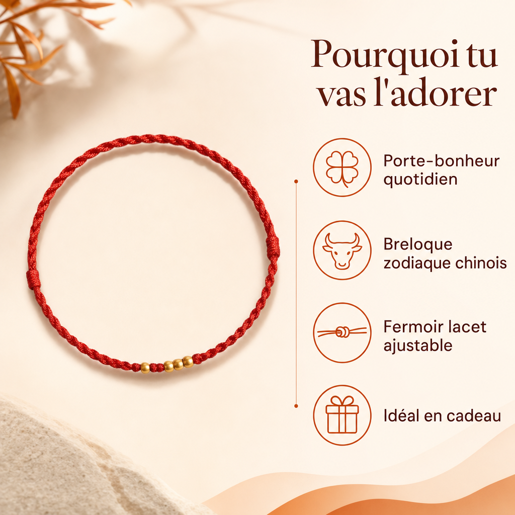 Un bracelet rouge porteur de sens au quotidien