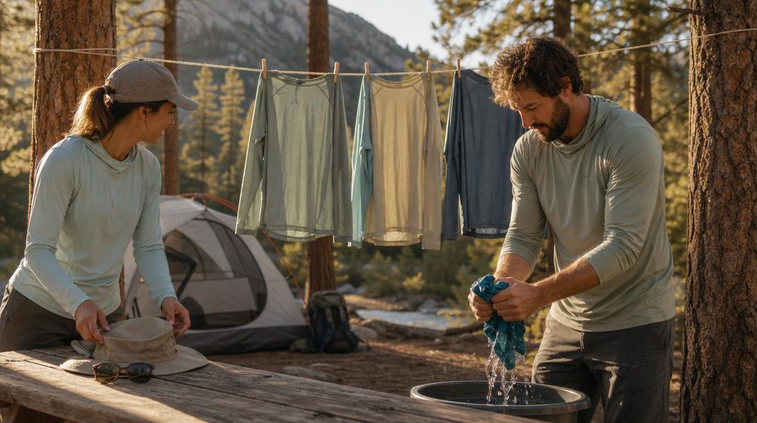 Care instructions and washing a UPF hiking shirt