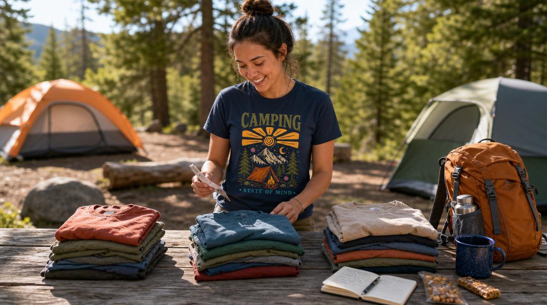 Close-up of hiking shirt fabric types