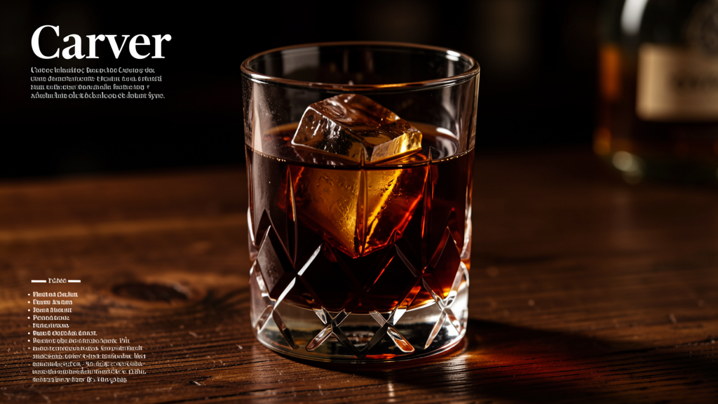 The Carver cocktail in a heavy crystal rocks glass