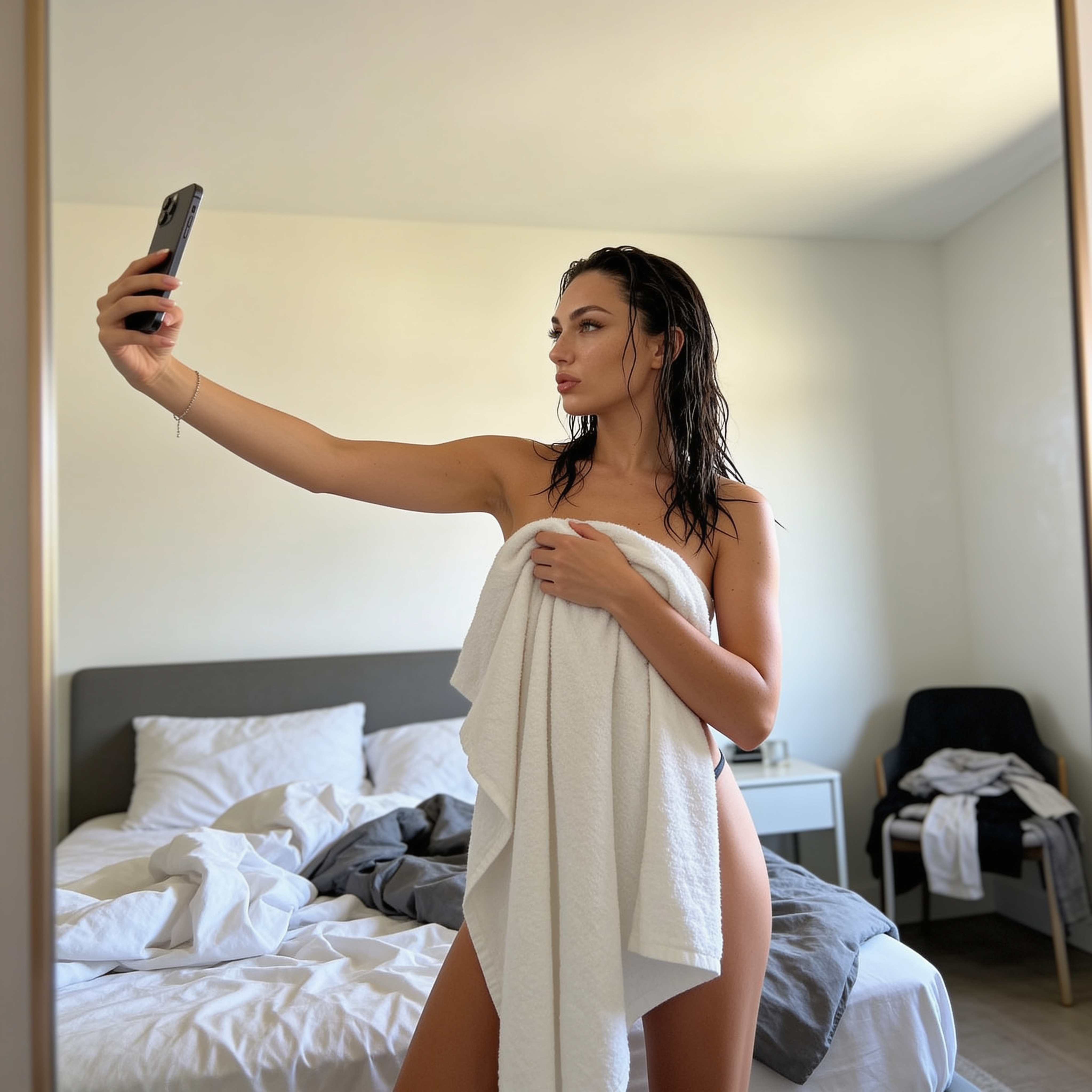 Mirror Selfie Low Angle Smartphone