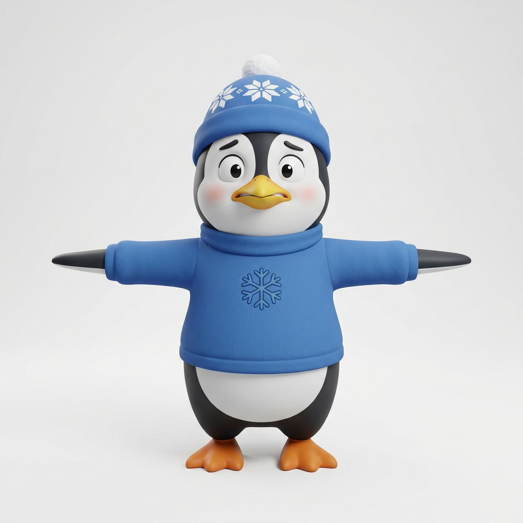 Cartoon Penguin Hero (2)