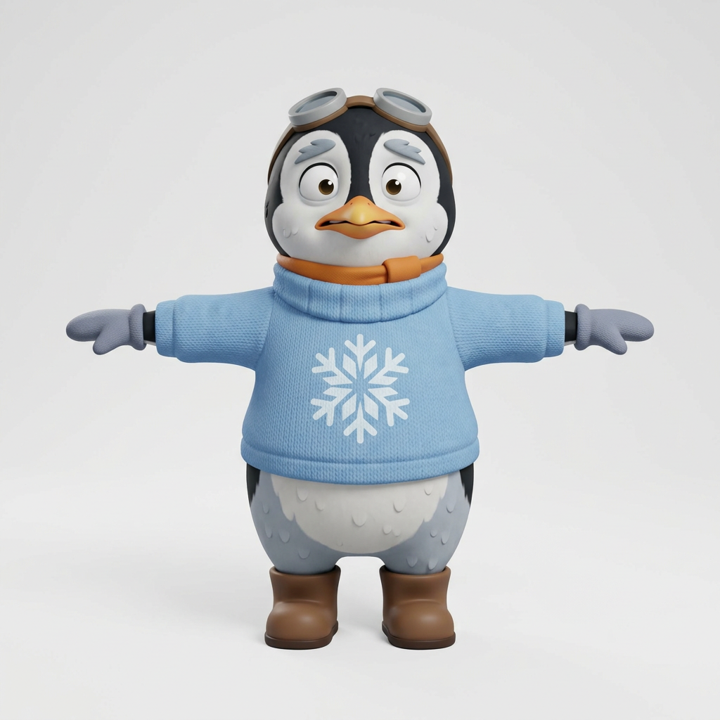 Cartoon Penguin Hero (3)