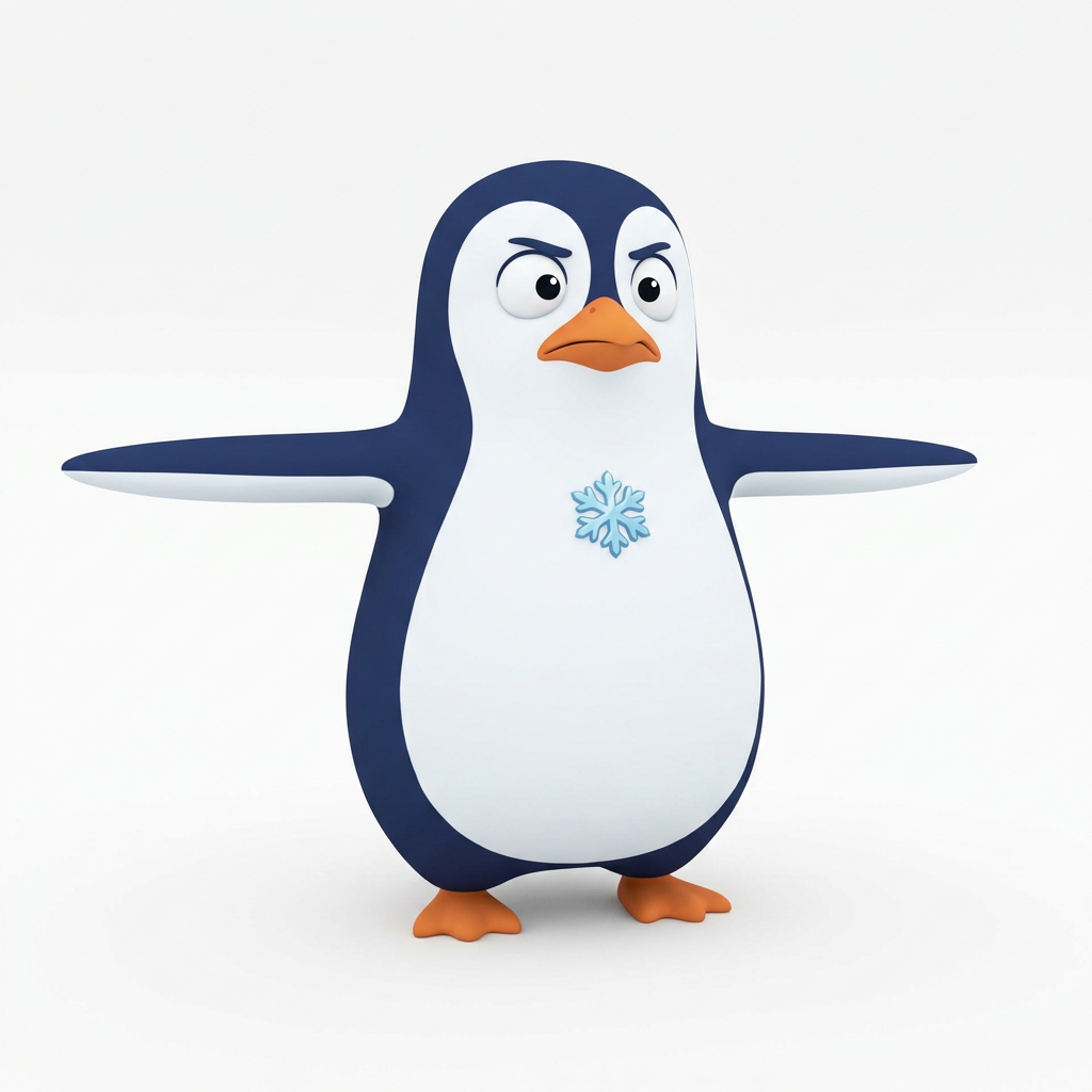 Cartoon Penguin Hero (4)