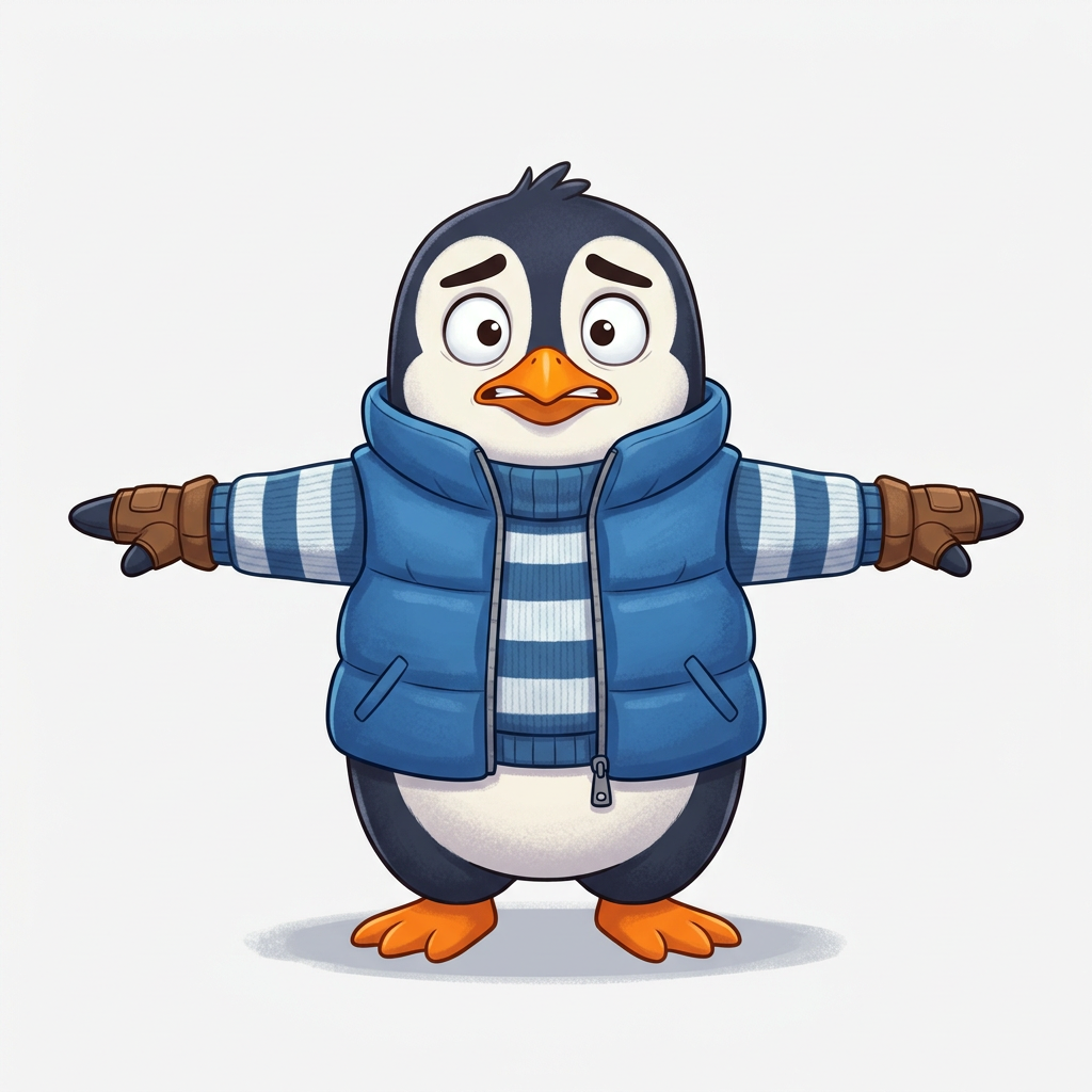 Cartoon Penguin Hero (2)