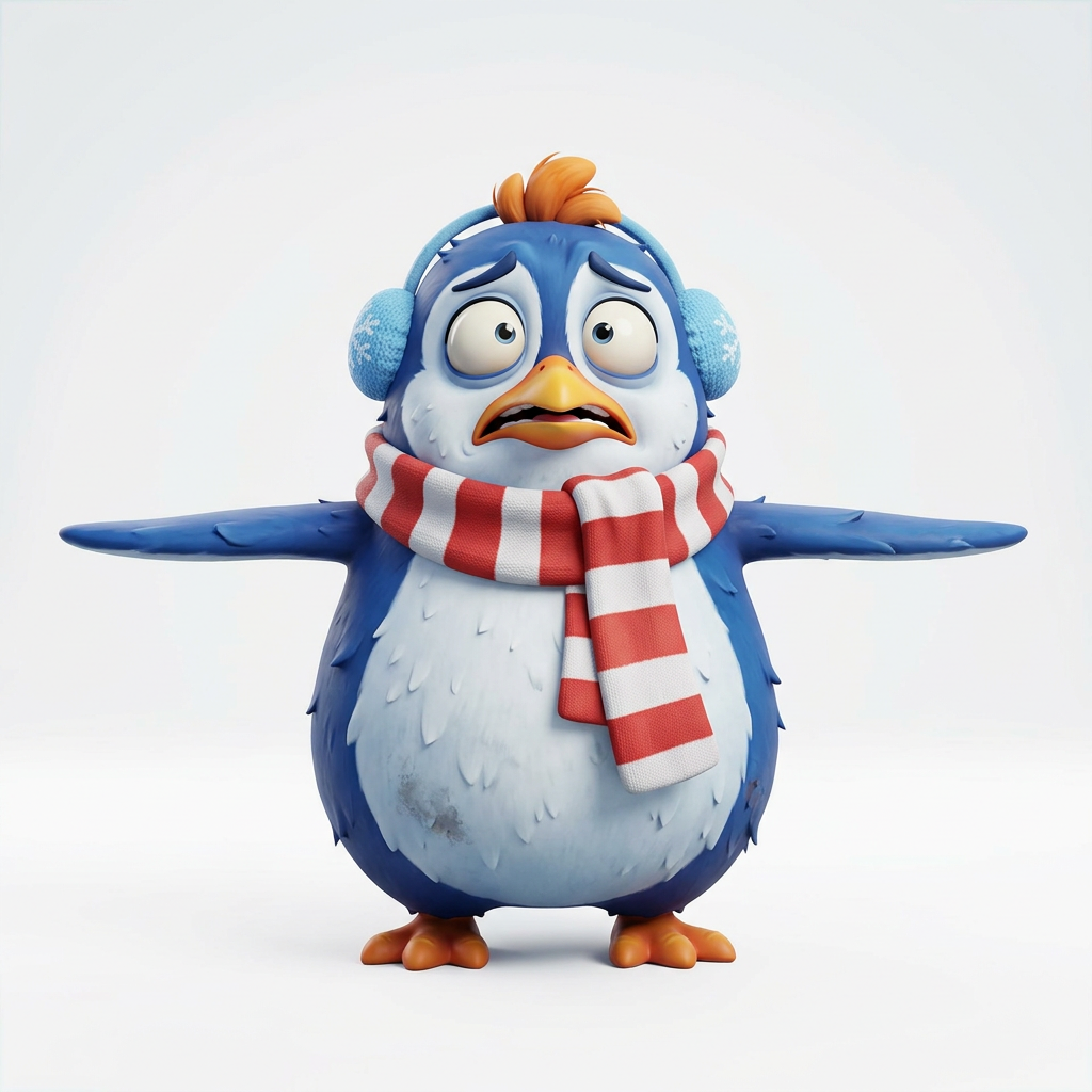 Cartoony Penguin Character Sprite