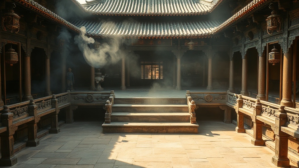 Plateforme d'ordination en pierre à trois niveaux dans la cour du temple Longchang