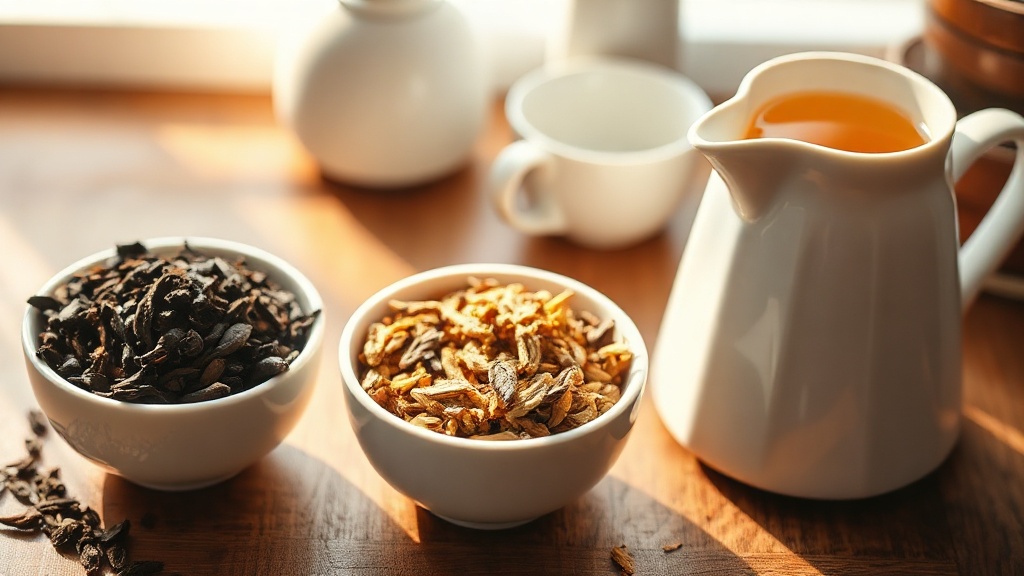 Trois variétés de thé noir en feuilles - Assam, Ceylan et Yunnan - idéales pour le thé au lait
