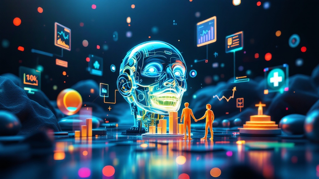 AI-powered competitor analysis tools for small business owners, showcasing data charts and digital interfaces