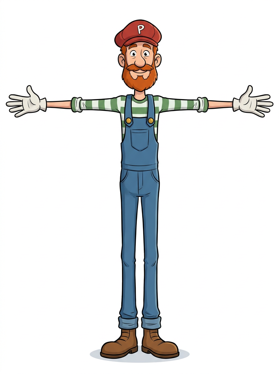 Tall Cartoon Plumber (3)
