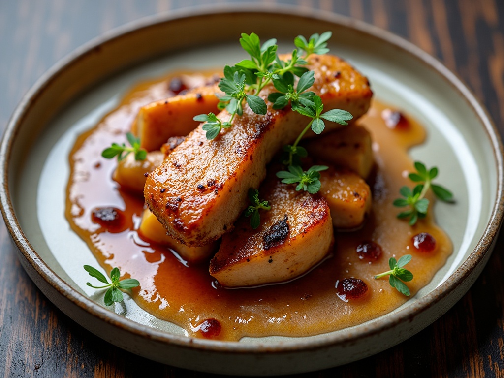 Roasted duck on display, showing the rich colour of properly cooked French duck