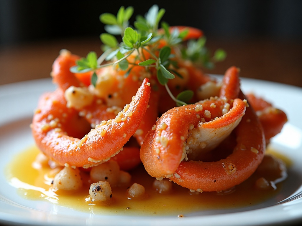 Cooked crab served whole on a white ceramic plate, ready to crack and pick
