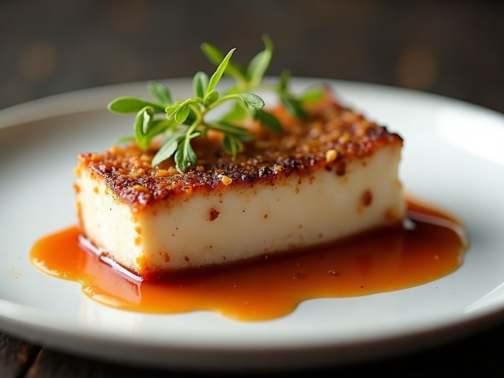 Sliced foie gras au torchon on plate with toast