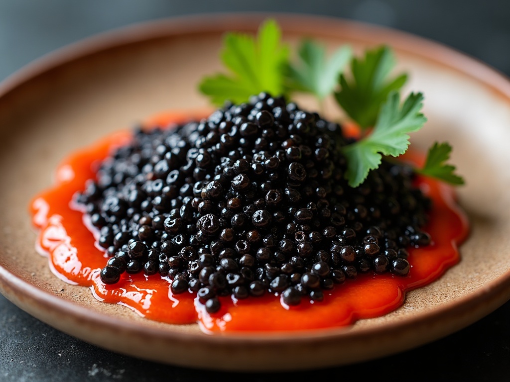Bright orange wild salmon roe, large fresh eggs