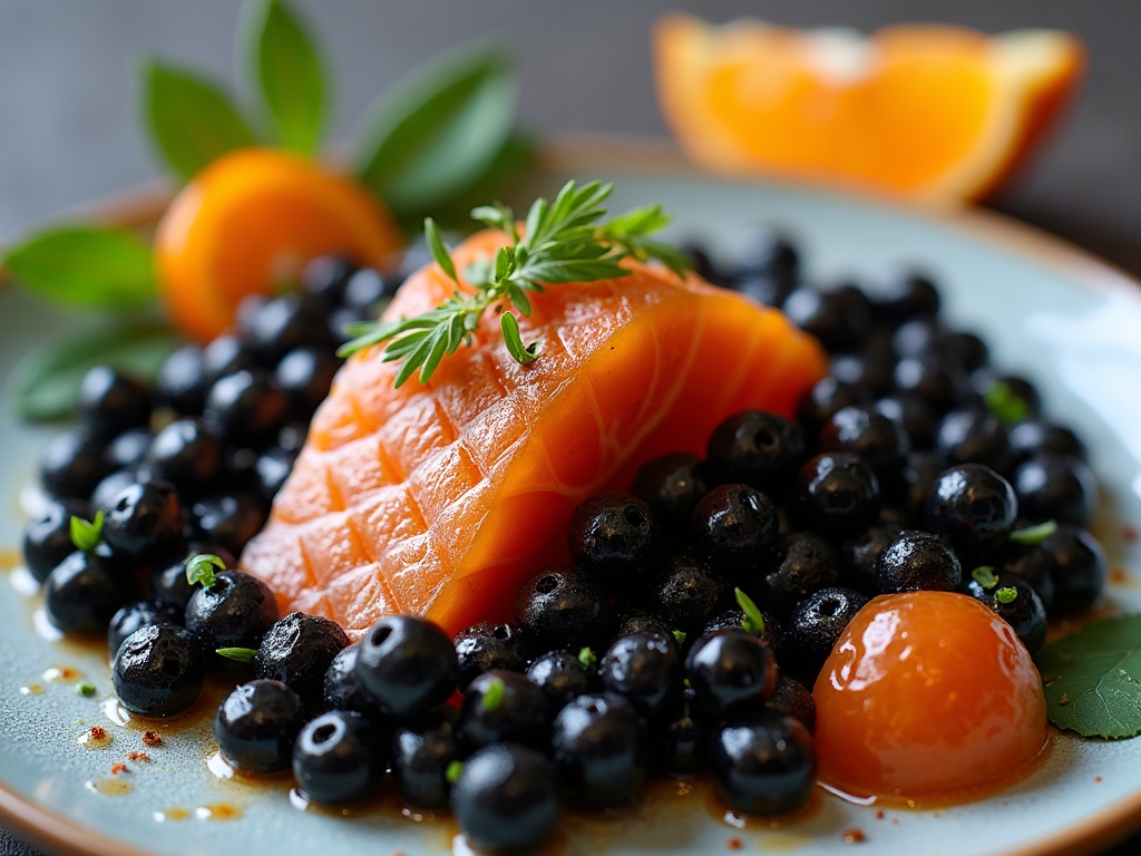 Bright orange wild salmon roe, large fresh eggs