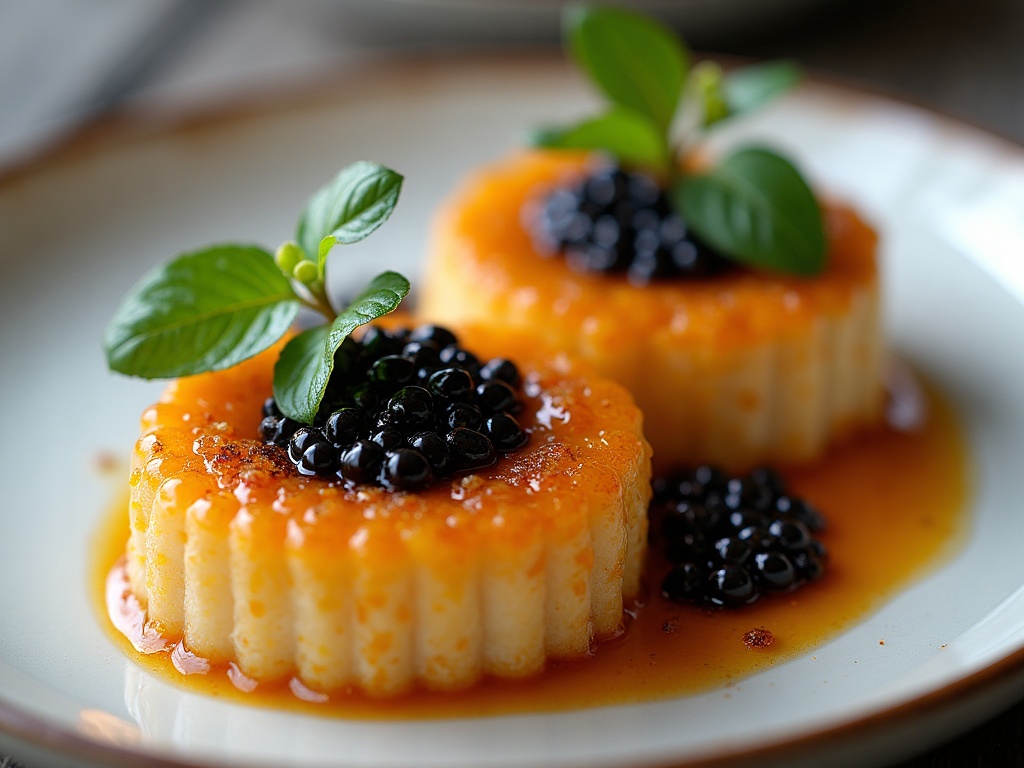 Œufs en meurette with caviar topping