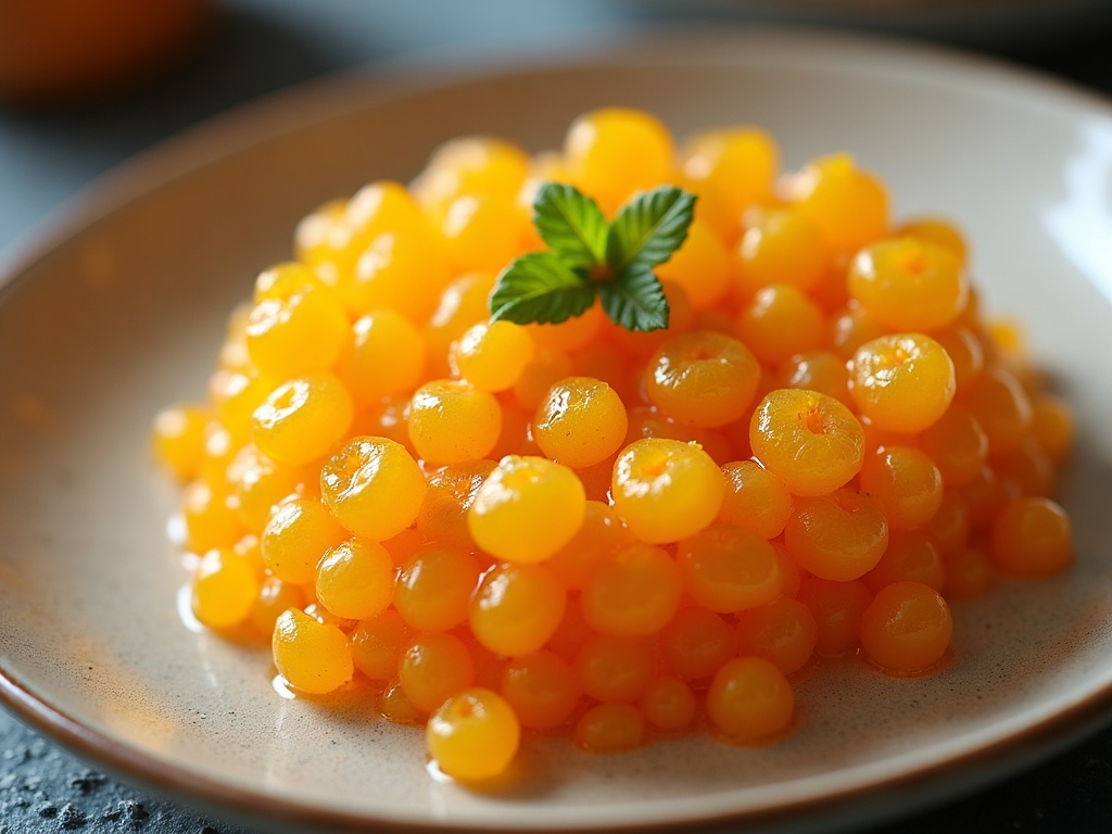 Golden Oscietra Special Reserve caviar, amber eggs with a rich buttery flavour