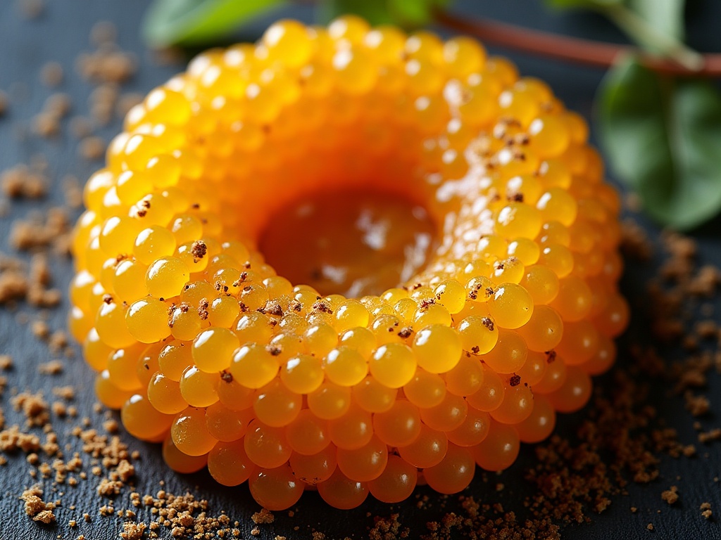 Almas Diamond caviar, golden mirror-clear pearls from albino sturgeon