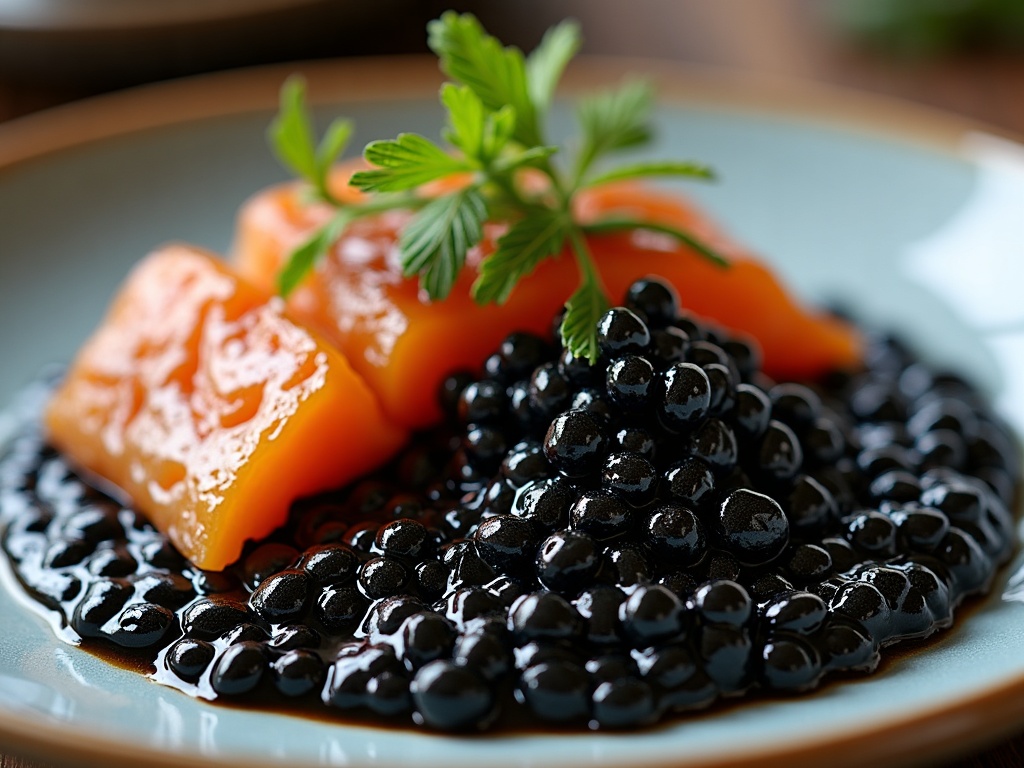 Golden Oscietra Special Reserve caviar, amber eggs with a rich buttery flavour
