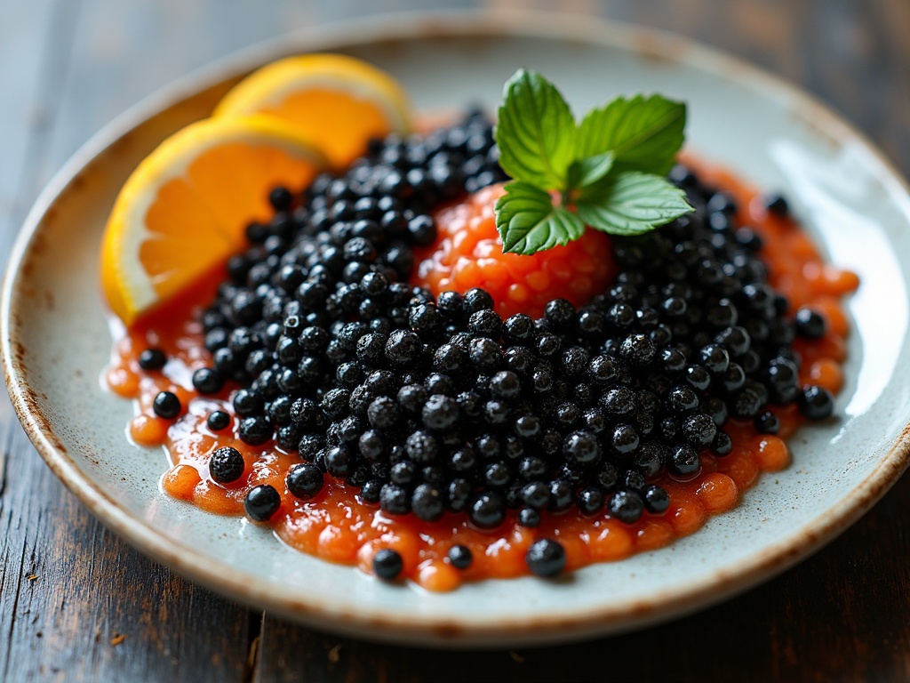 Golden Oscietra Special Reserve caviar, amber eggs with a rich buttery flavour