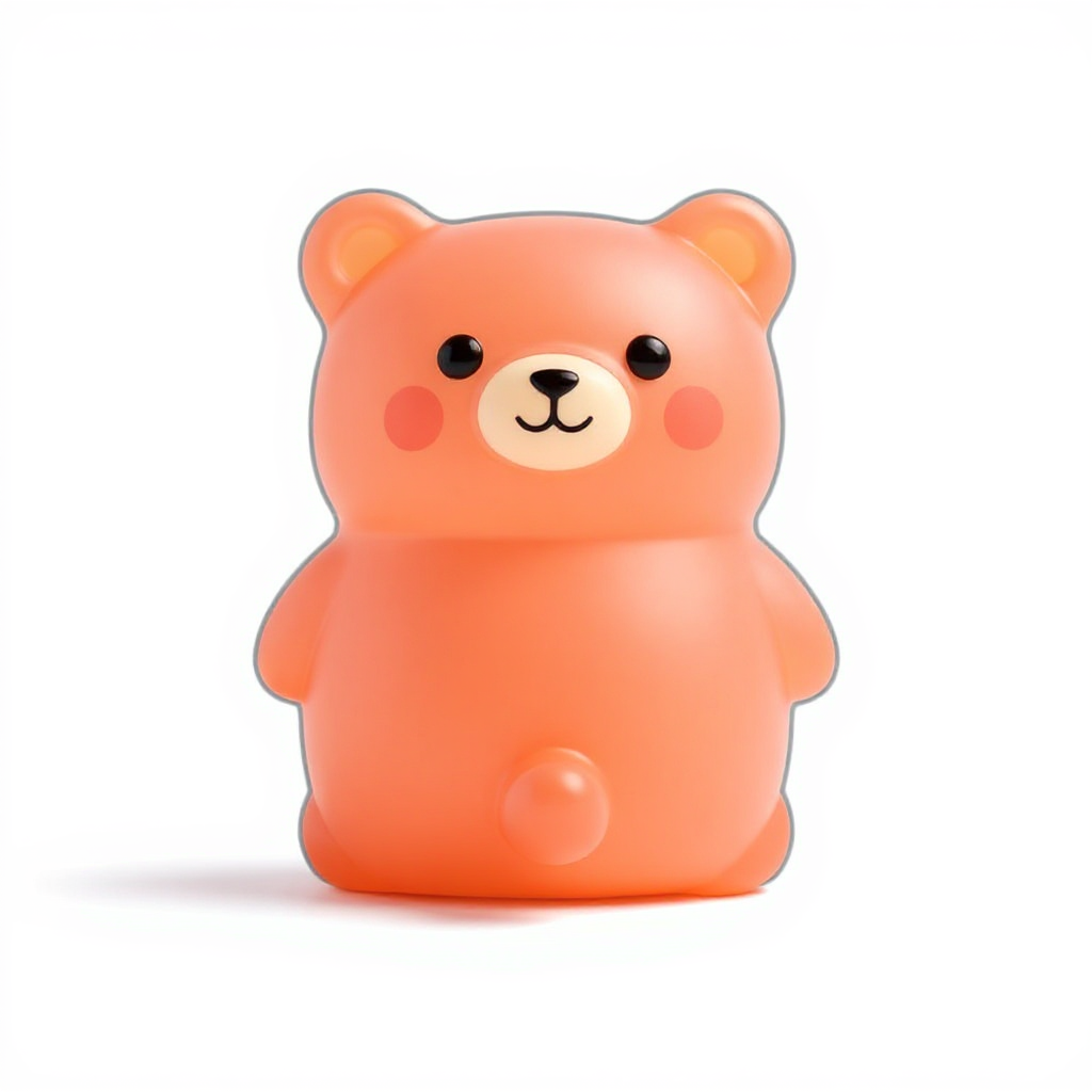 Beary Clear v2 — Beary Clear v2 is a chubby see-through jelly gummy bear with a happy face, warm and kid-safe.