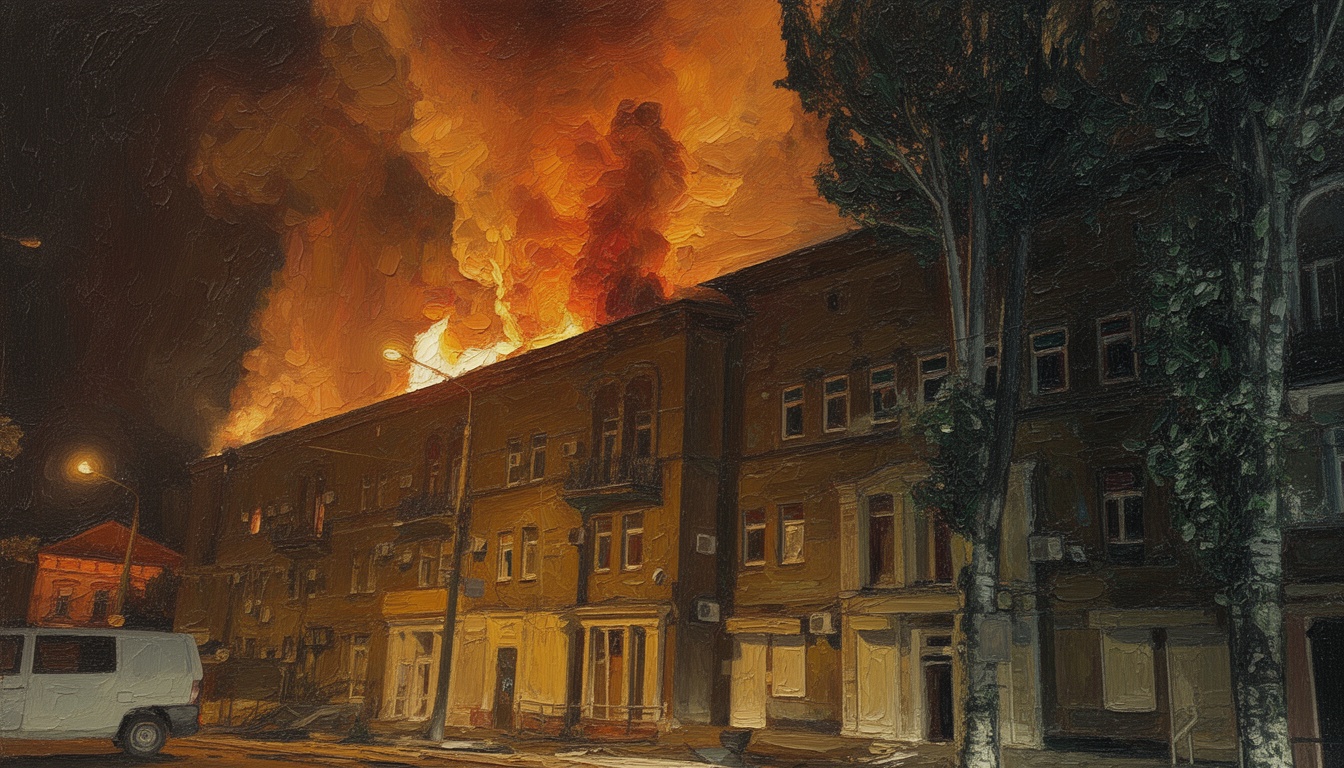 Russian Drone Strike Hits Residential Building in Ukraine