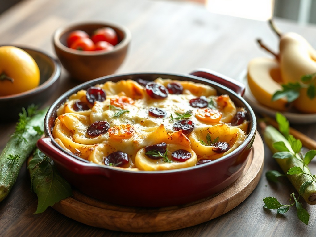 Gratin de Crozets Maison au Reblochon, Poireaux Fondants et Noisettes : La Recette Batch Cooking Facile