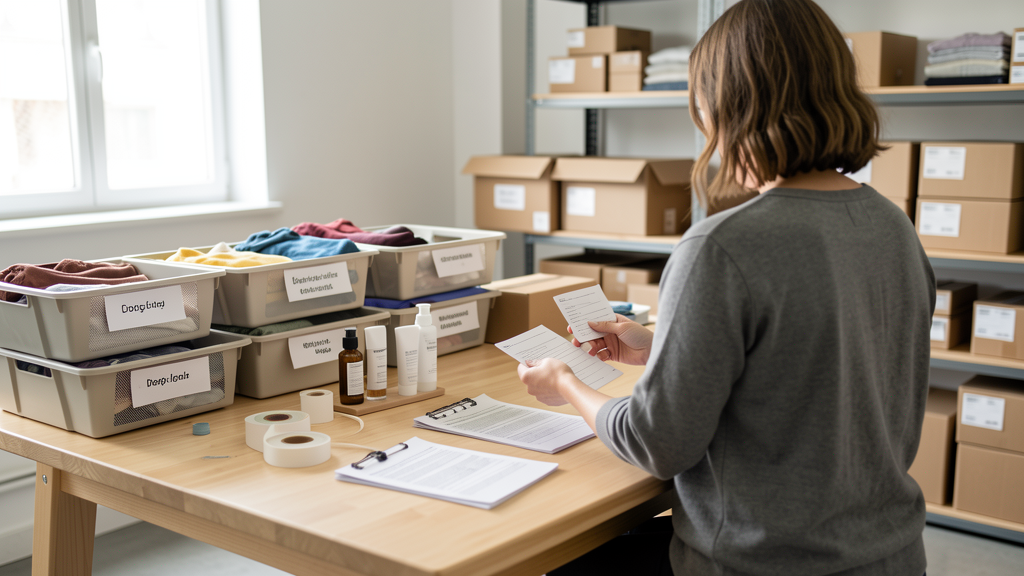 Zone de préparation de commandes d'une marque e-commerce indépendante