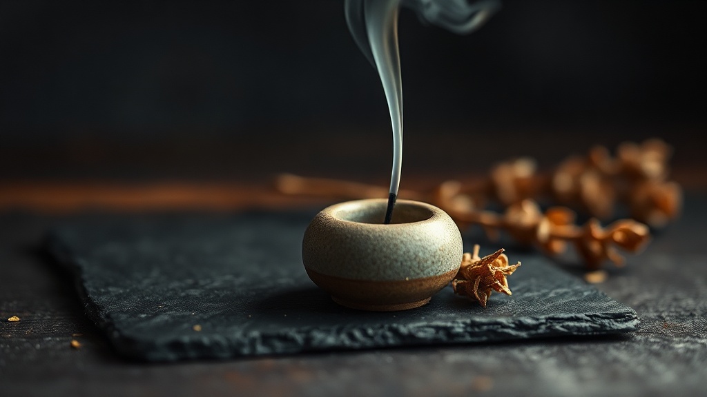 Encens et herbes séchées, accessoires de pratique taoïste et méditation chinoise