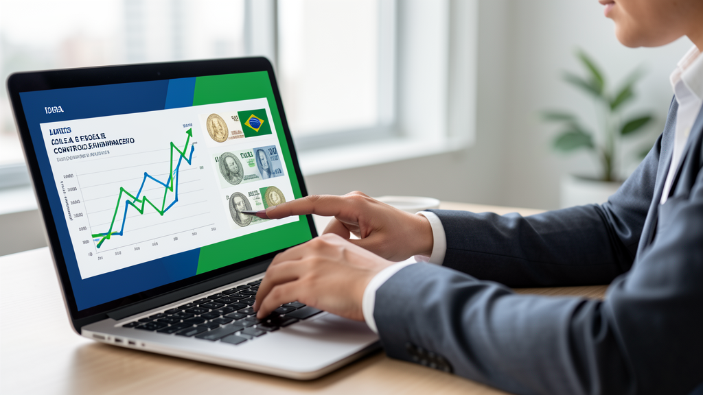 Pessoa organizando finanças pessoais em notebook com gráficos de investimentos