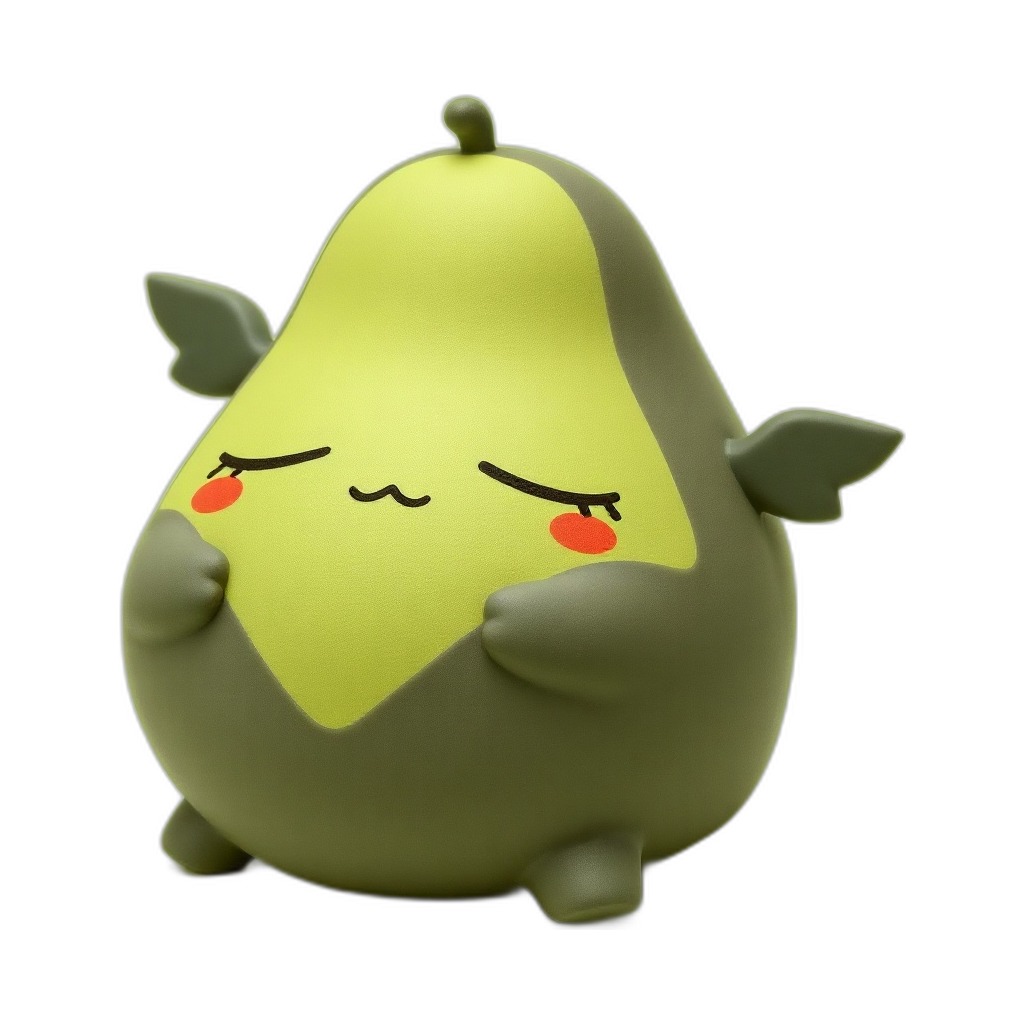 Mc Sleepy — Mc Sleepy is a soft, cuddly avocado with droopy eyes, ready for naps, snuggles, and gentle squishy fun.