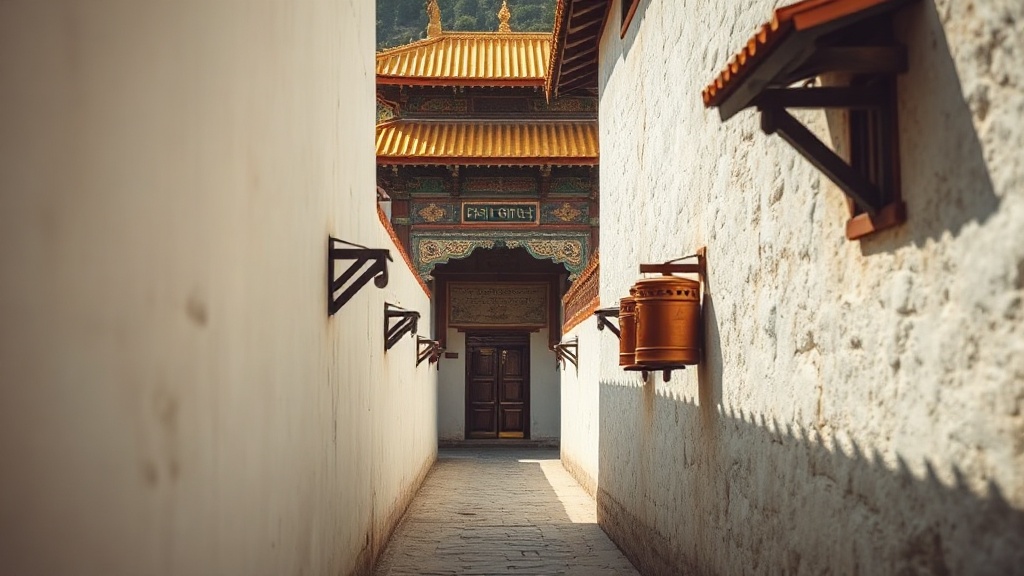 Ruelle du quartier Barkhor menant au temple Ramoche (Xiaozhao) à Lhassa