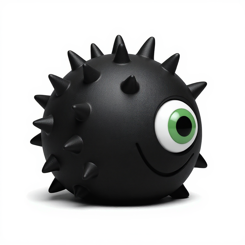 Neon Squish — Neon Squish is a spiky, candy-bright foam buddy with a cheerful green-eyed grin—squishy, glowing fun for little hands!