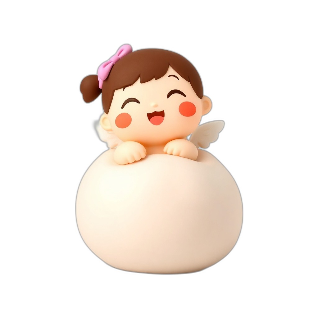 LadyDump — Meet LadyDump, the adorable little girl peeking out of a soft, squishy dumpling—warm, huggable, and perfectly kid-safe.