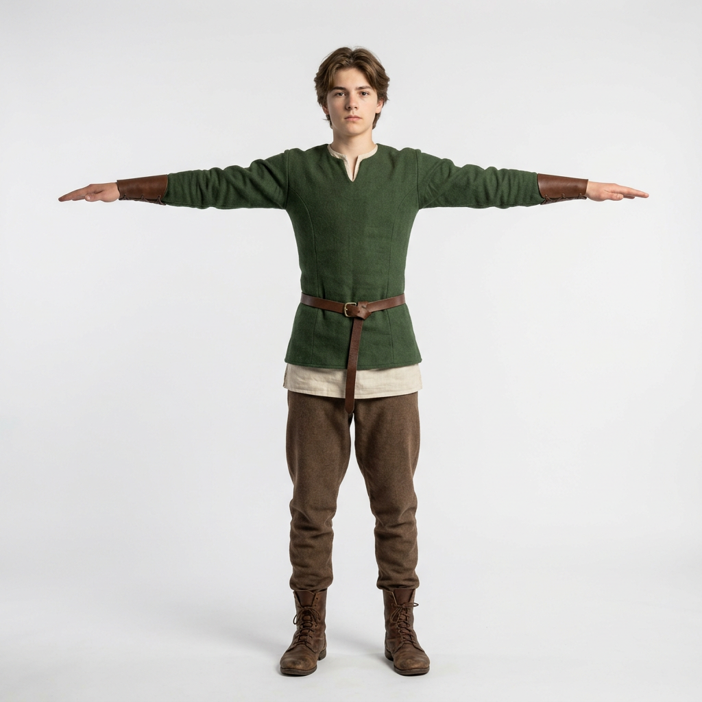 late teens boy miedieval attire brown (2)