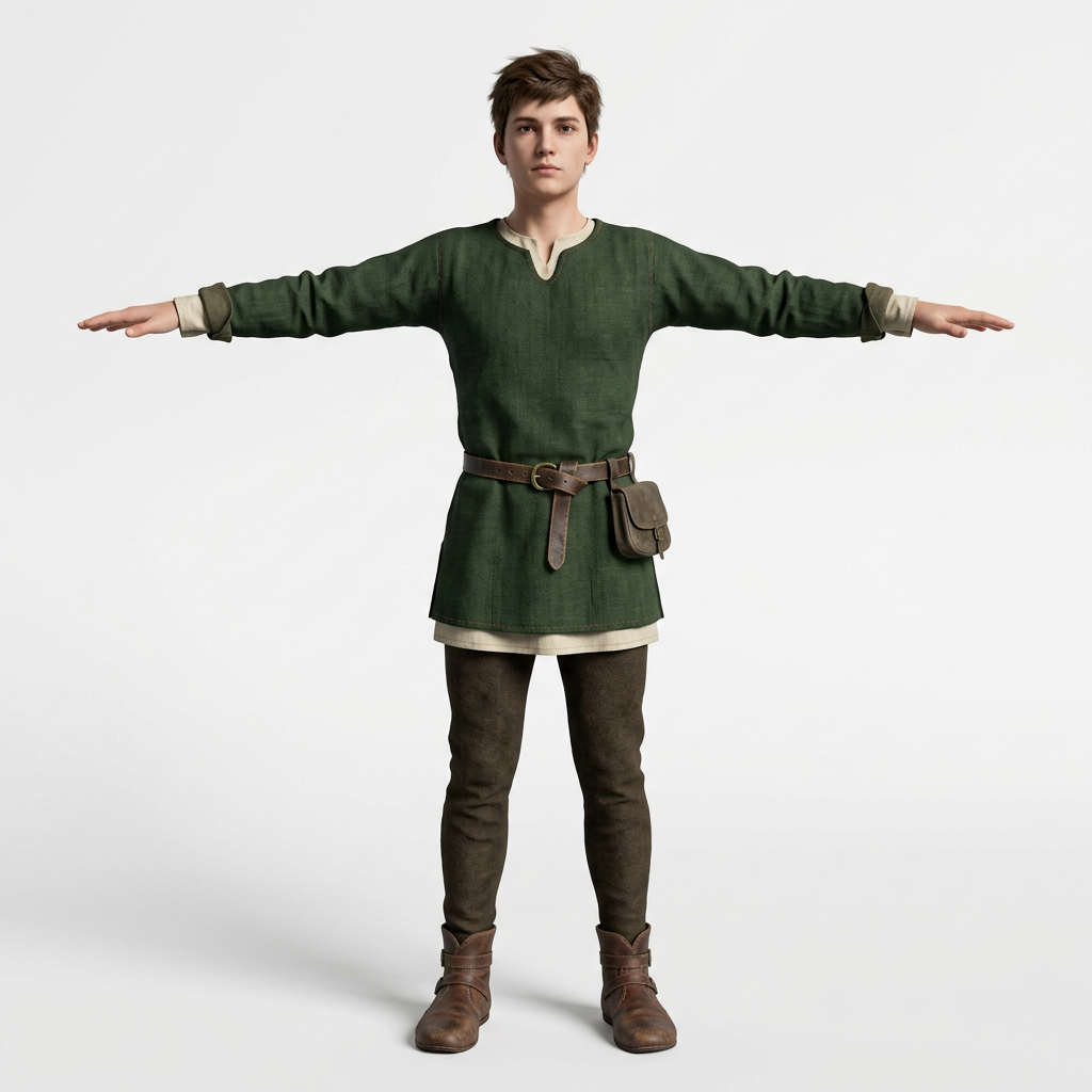 late teens boy miedieval attire brown (4)