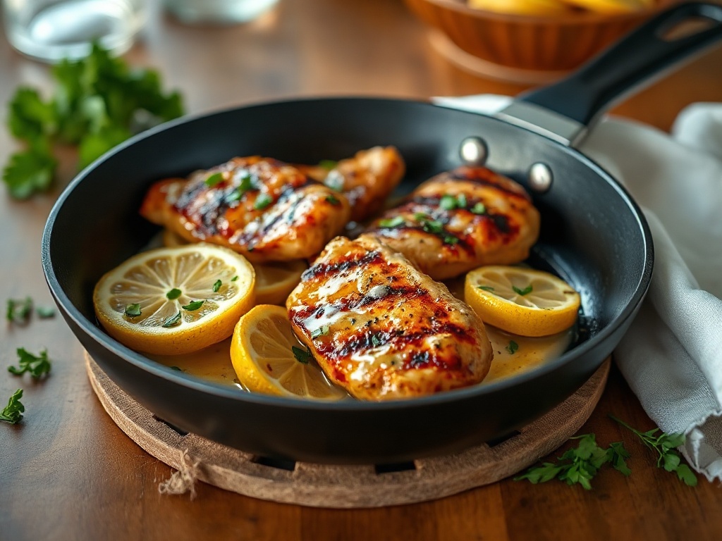 Émincé de poulet aux restes, sauce crémeuse au citron