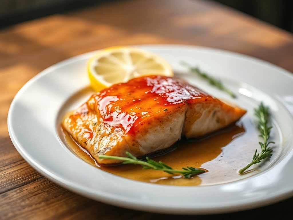Pavé de saumon rôti au miel et citron