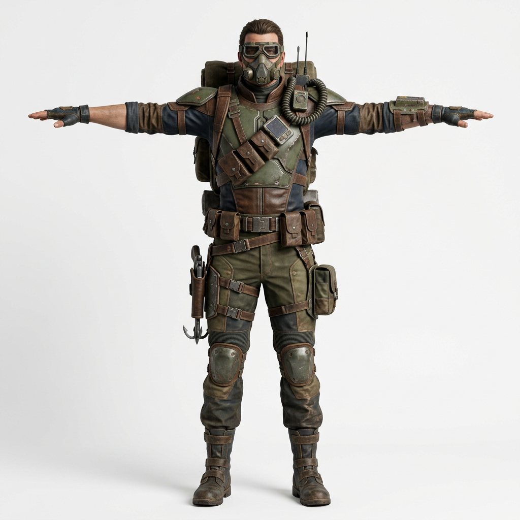 a bounty hunter carrying gear for (2)
