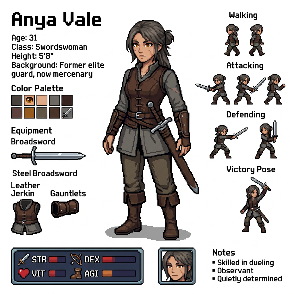 Anya Vale, Character Sprite (4)