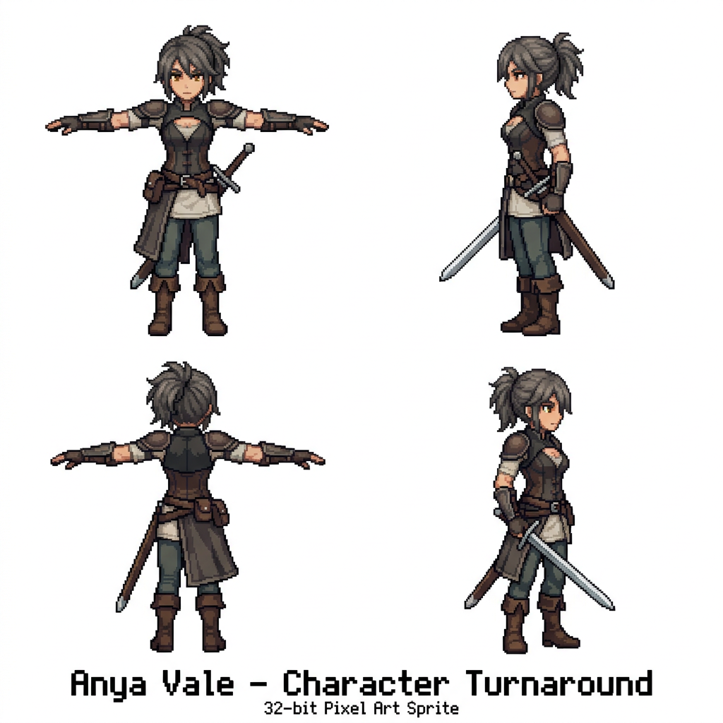 Athletic Pixel Swordswoman (2)