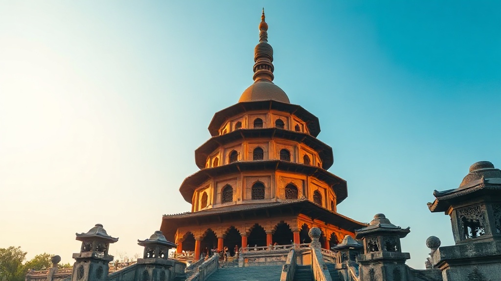 La Grande Pagode de l'Oie Sauvage à Xi'an, édifiée sous la dynastie Tang au VIIe siècle