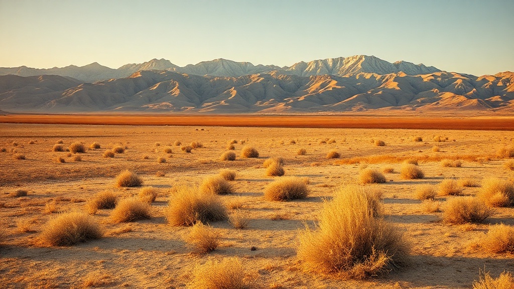 Plaine aride du Ningxia avec le massif de Helan Shan en arrière-plan, cadre géographique des pagodes de Baisikou