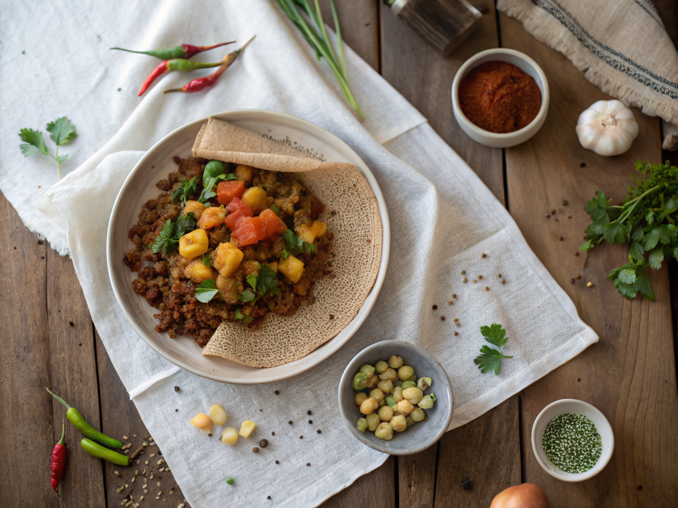Misir Wot with Injera