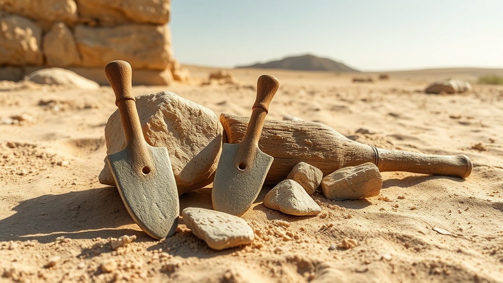 Reconstitution des outils de construction utilisés pour bâtir les pyramides d'Égypte