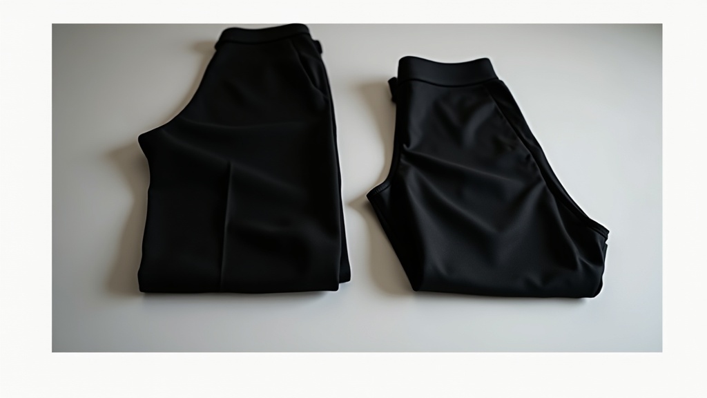 Comparación de cortes de pantalón negro recortado